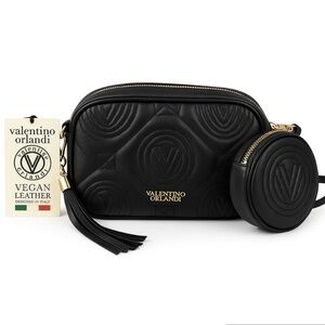 Valentino Orlandi Black Vegan Leather Bag Set